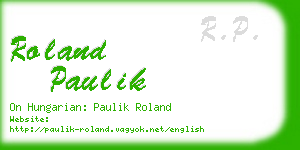 roland paulik business card